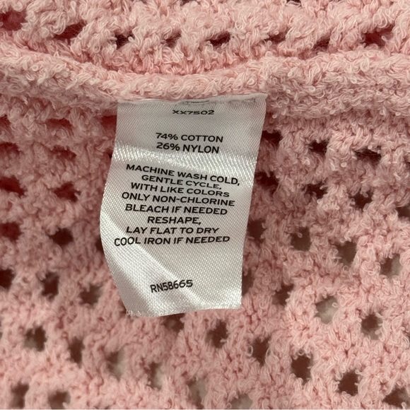 Abound Cardigan Open Knit Women’s Medium Pink Long Sleeves Layer Summer Spring - Picture 7 of 7